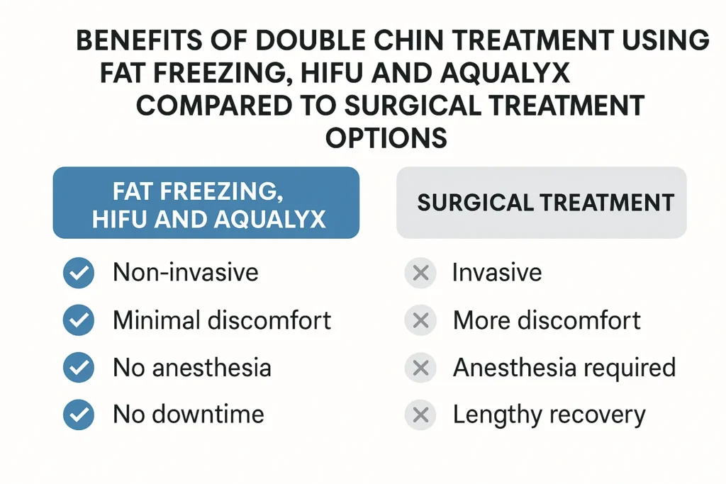 Graphic about the benefits of double chin treatment Upper Walthamstow - from LA LIPO