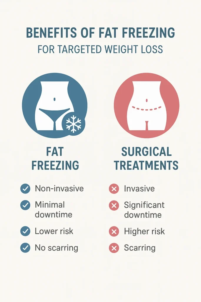 graphic showing the benefits of fat freezing Upper Walthamstow