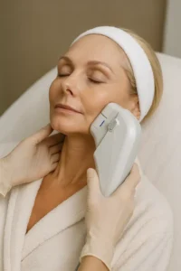 Woman receiving HIFU non surgical facelift treatment Upper Walthamstow